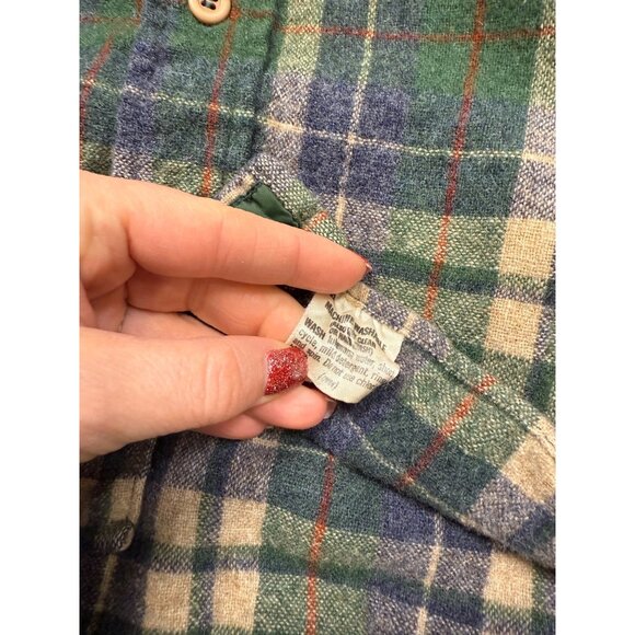 Vintage Pendleton Board Shirt 100% Virgin Wool Green Blue Mens Medium - Picture 7 of 9